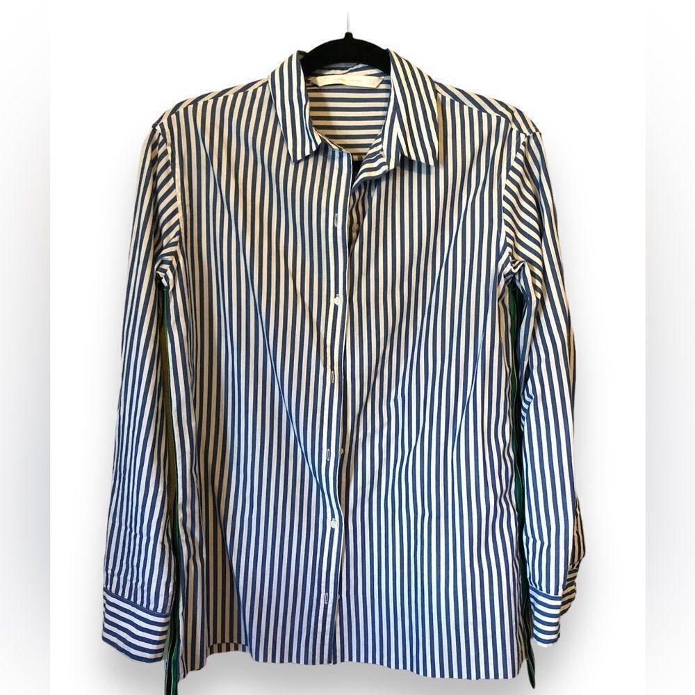 Zara Men's Trafaluc Collection Blue Vertical Pinstripe Dress Shirt - Size S